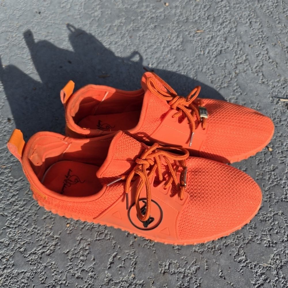 Baby Phat Low Top Vibrant Orange Sz 9 Shoes Women Lace Up Sneakers